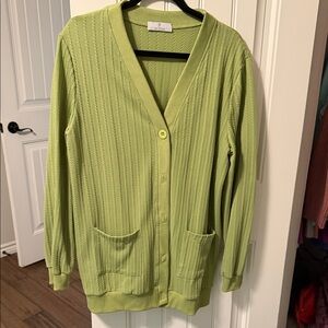 Light army green Button-Up Women's Cardigan